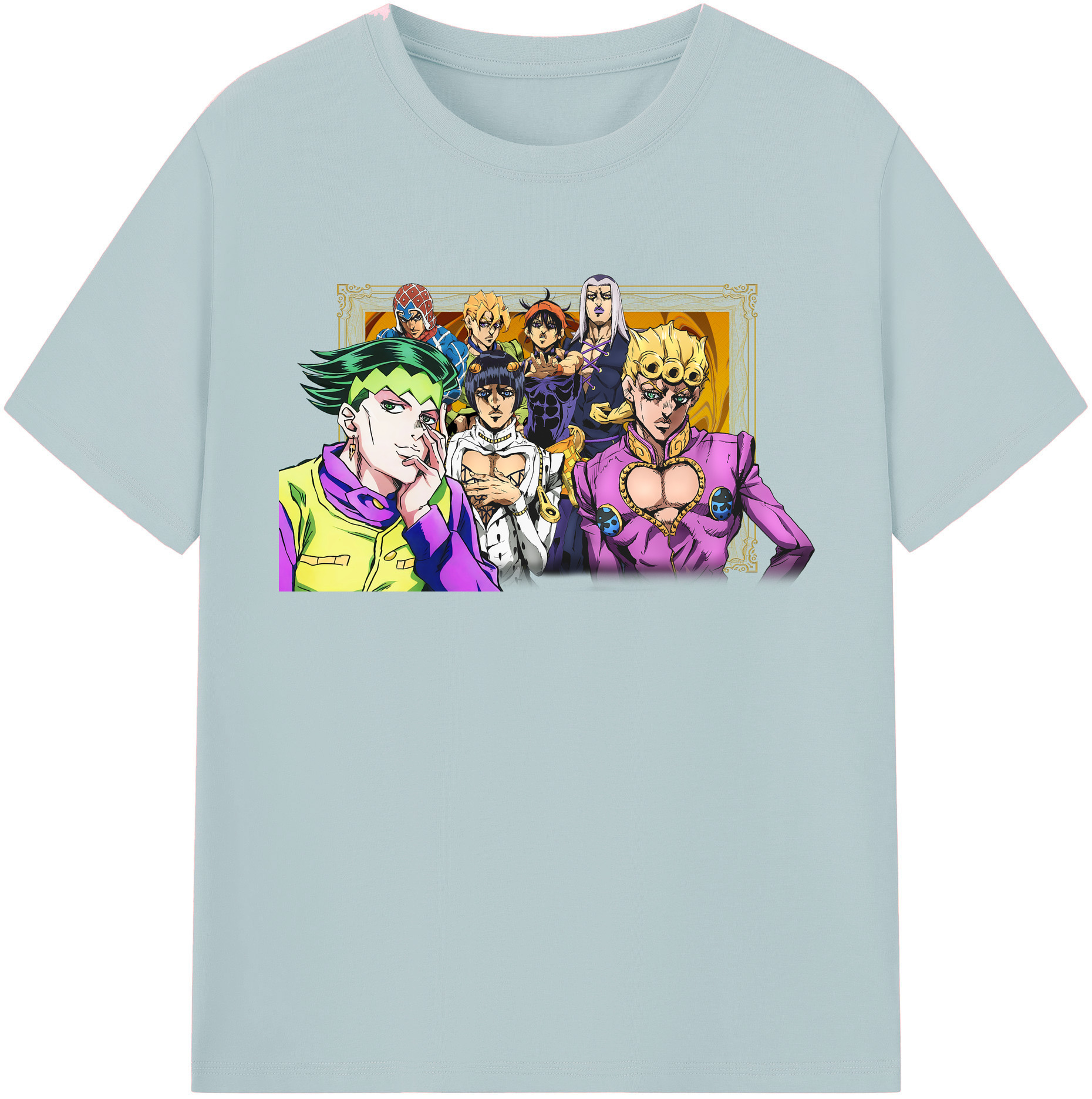 （画像用） ジョジョの奇妙な冒険 ジョルノ?ジョバァーナ JoJo's Bizarre Adventure Giorno Giovanna 綿100％半袖Tシャツ（フロントプリント）